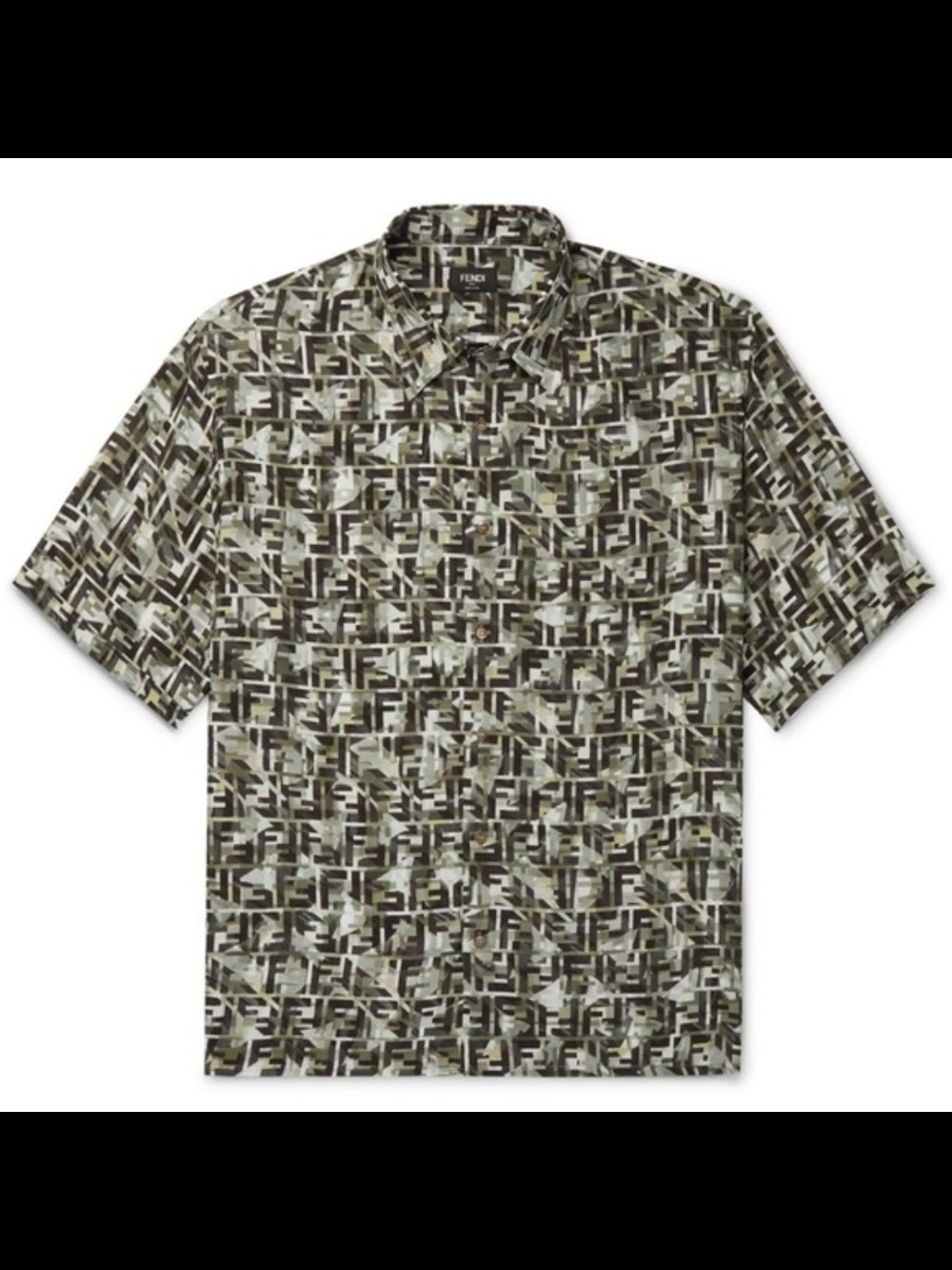 Fendi FF Logo Print Camo Shirt